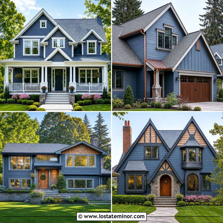 30 Slate Blue House Design With Shingles Ideas: Color Pairings