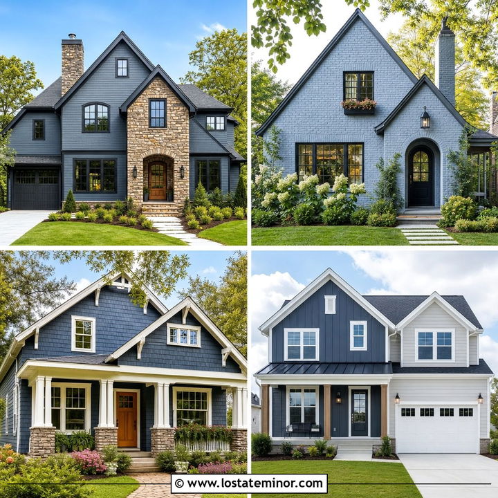 30 Slate Blue House Design With Siding Ideas for Curb Appeal
