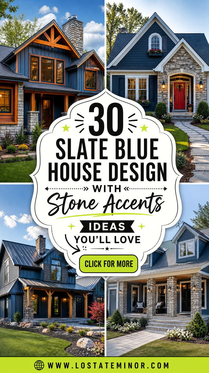 30 Slate Blue House Design With Stone Accents Ideas Youll Love - 30 Slate Blue House Design With Stone Accents Ideas You’ll Love