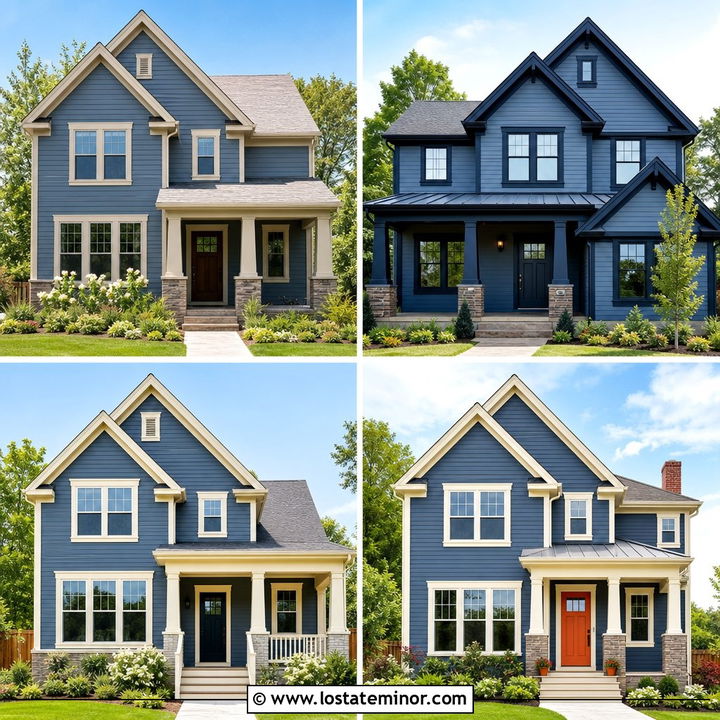 30 Slate Blue House Design With Trim Ideas for Bold Contrast