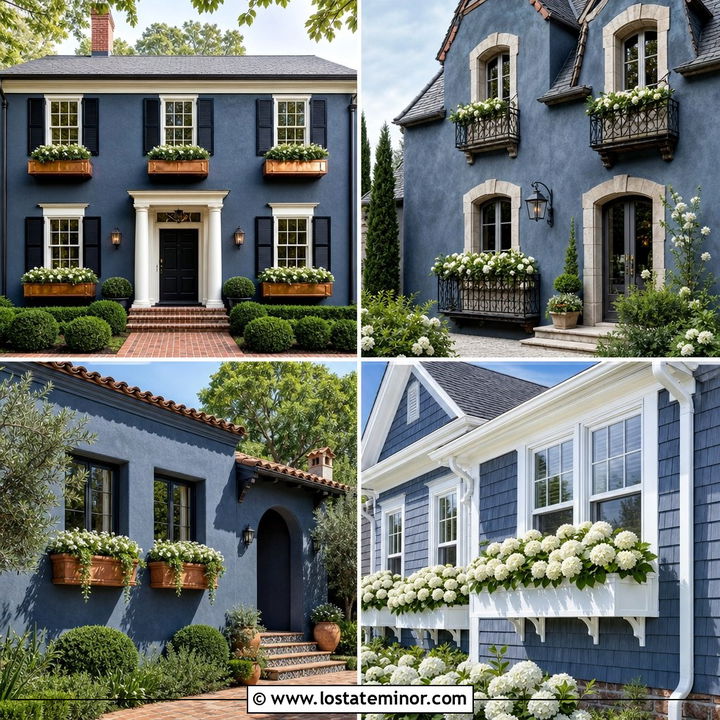 30 Slate Blue House Design With Window Boxes Ideas Add Curb Charm