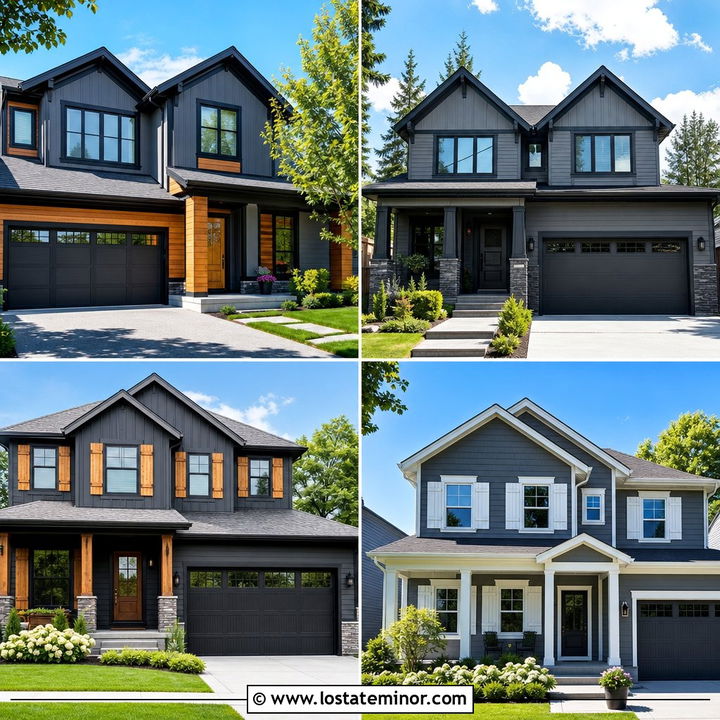 30 Slate Grey House Design With Accents Ideas: Chic Curb Appeal