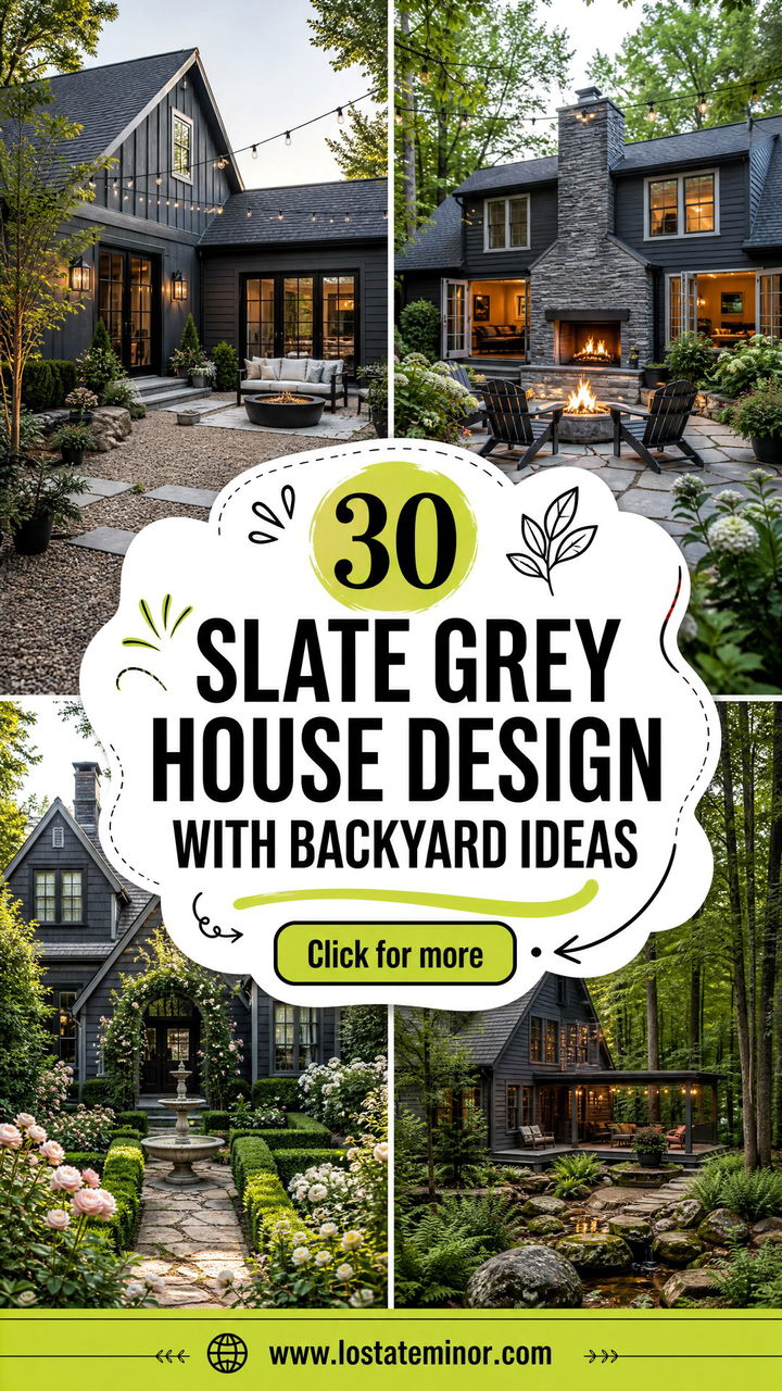30 Slate Grey House Design With Backyard Ideas Outdoor Wow - 30 Slate Grey House Design With Backyard Ideas: Outdoor Wow