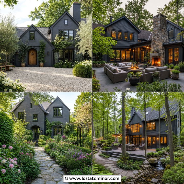 30 Slate Grey House Design With Backyard Ideas: Outdoor Wow