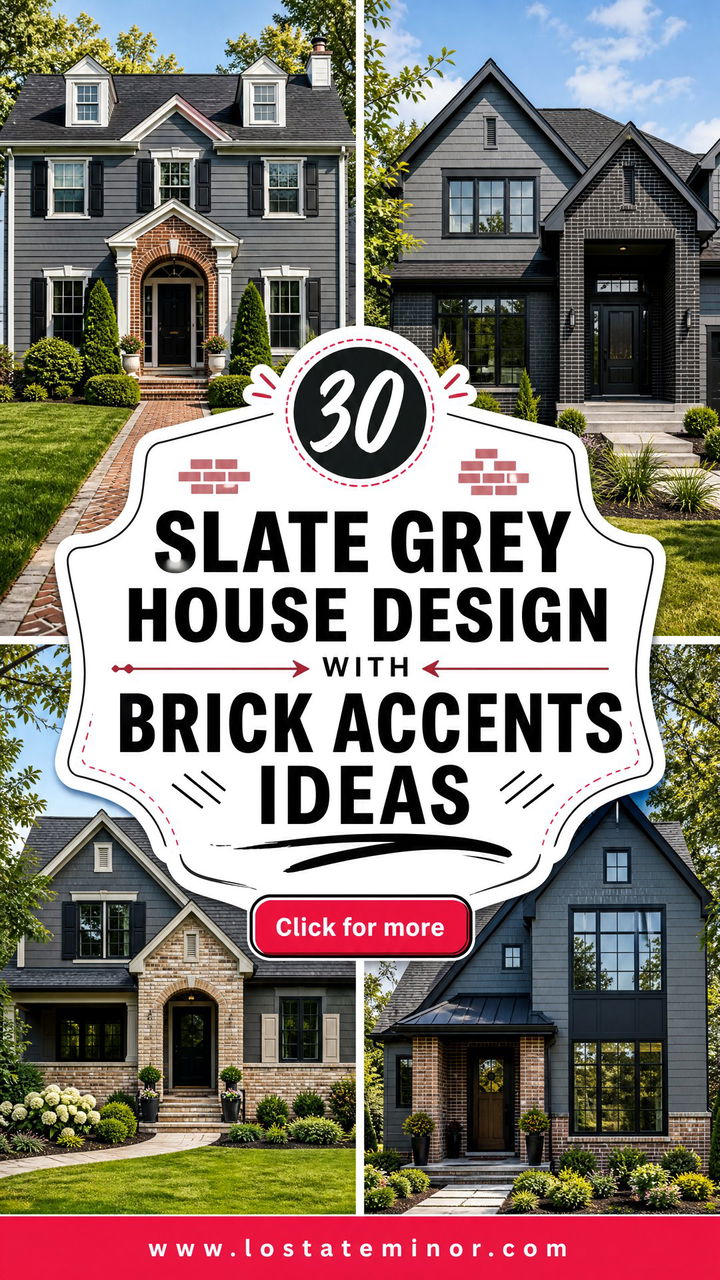 30 Slate Grey House Design With Brick Accents Ideas Fresh Looks - 30 Slate Grey House Design With Brick Accents Ideas: Fresh Looks