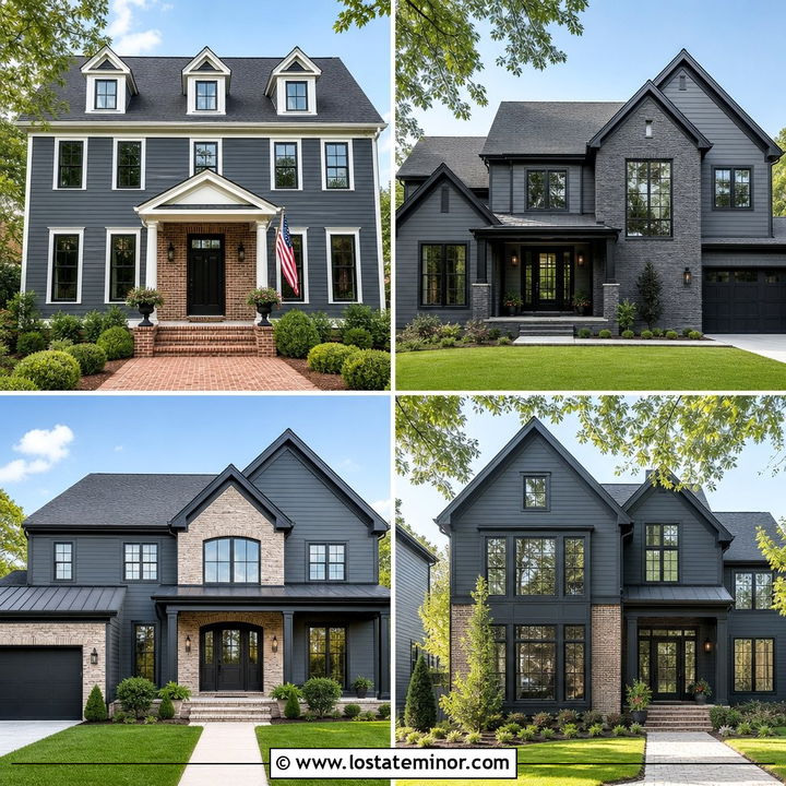 30 Slate Grey House Design With Brick Accents Ideas: Fresh Looks