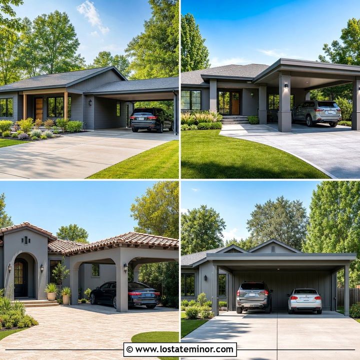 30 Slate Grey House Design With Carport Ideas: Smart Curb Appeal