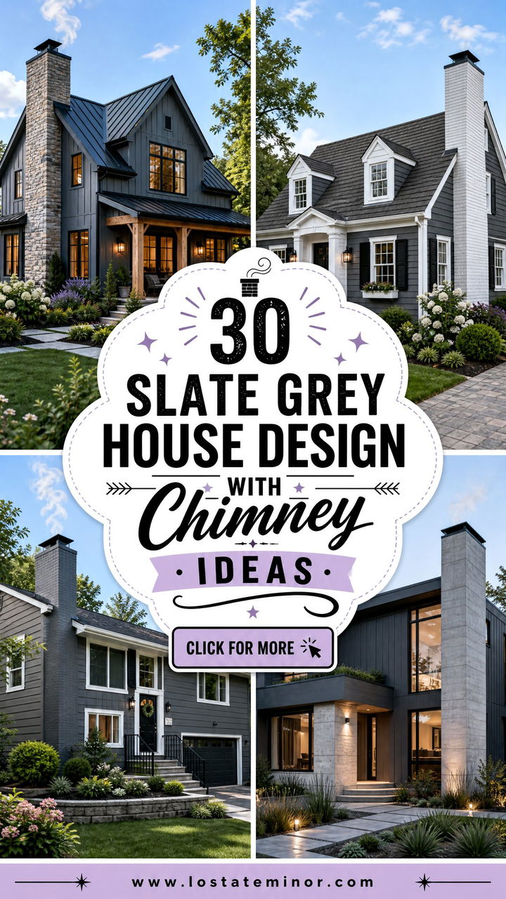 30 Slate Grey House Design With Chimney Ideas Timeless Charm - 30 Slate Grey House Design With Chimney Ideas: Timeless Charm
