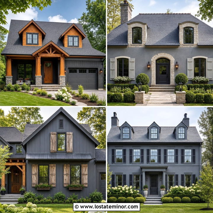 30 Slate Grey House Design With Dormers Ideas: Storybook Charm