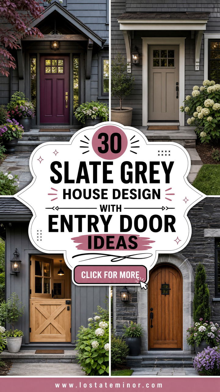 30 Slate Grey House Design With Entry Door Ideas Warm Welcome - 30 Slate Grey House Design With Entry Door Ideas: Warm Welcome