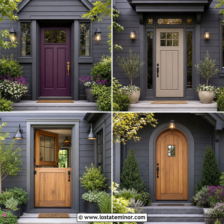 30 Slate Grey House Design With Entry Door Ideas: Warm Welcome
