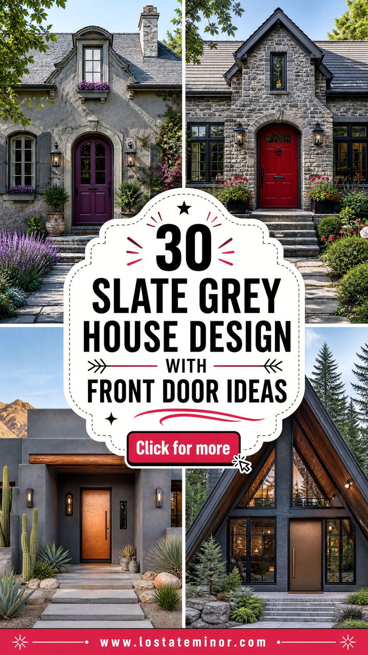 30 Slate Grey House Design With Front Door Ideas Bold Welcome - 30 Slate Grey House Design With Front Door Ideas: Bold Welcome