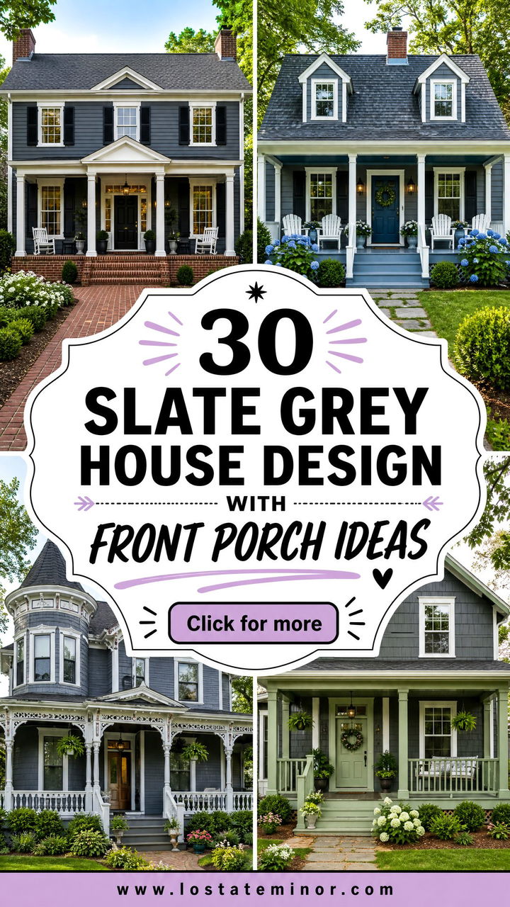 30 Slate Grey House Design With Front Porch Ideas Cozy Welcome - 30 Slate Grey House Design With Front Porch Ideas: Cozy Welcome