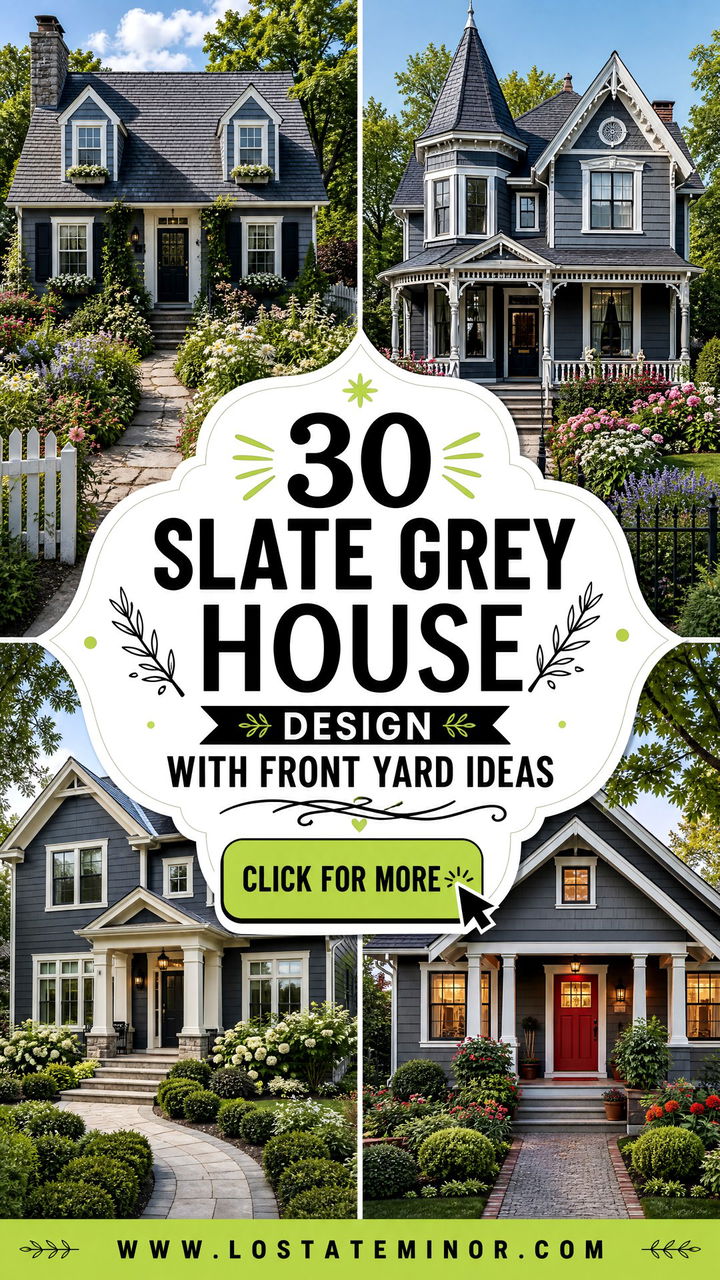 30 Slate Grey House Design With Front Yard Ideas Fresh Arrival - 30 Slate Grey House Design With Front Yard Ideas: Fresh Arrival
