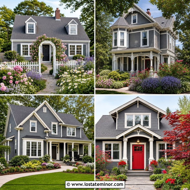 30 Slate Grey House Design With Front Yard Ideas: Fresh Arrival