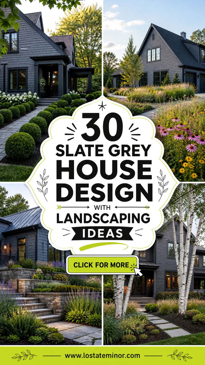30 Slate Grey House Design With Landscaping Ideas to Inspire - 30 Slate Grey House Design With Landscaping Ideas to Inspire