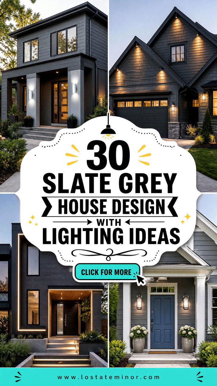 30 Slate Grey House Design With Lighting Ideas for a Warm Welcome - 30 Slate Grey House Design With Lighting Ideas for a Warm Welcome