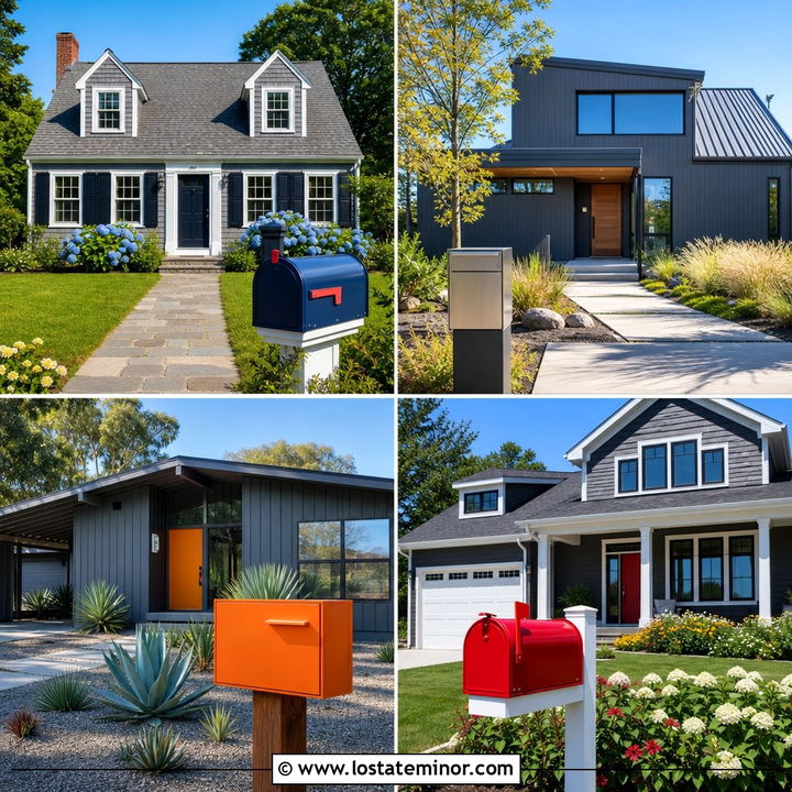 30 Slate Grey House Design With Mailbox Ideas for Curb Appeal