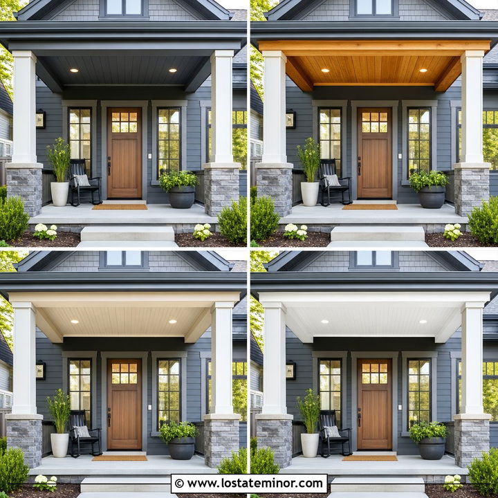 30 Slate Grey House Design With Porch Ceiling Ideas to Add Charm