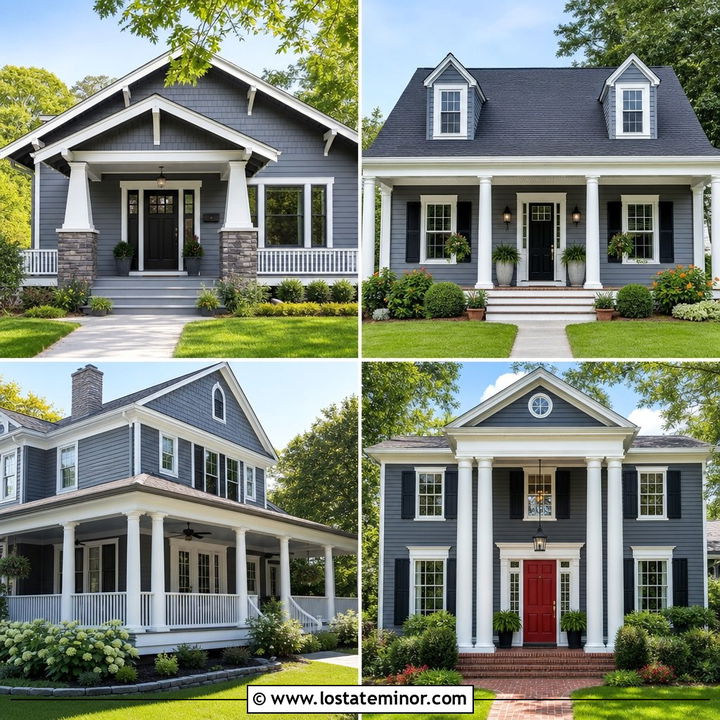 30 Slate Grey House Design With Porch Columns Ideas That Impress