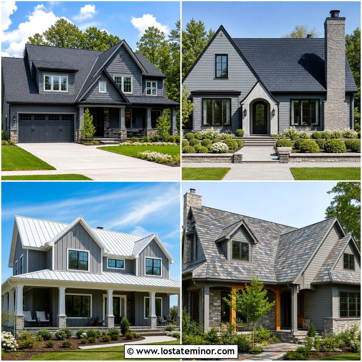 30 Slate Grey House Design With Roof Ideas That Boost Curb Appeal