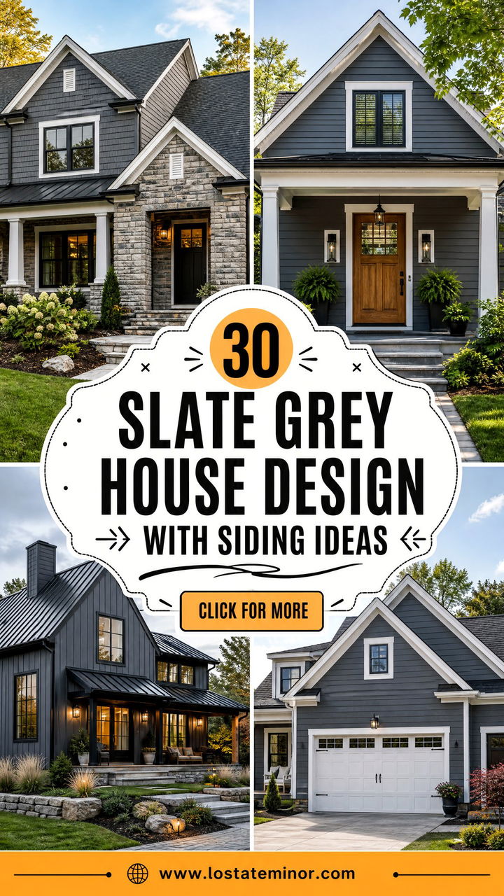 30 Slate Grey House Design With Siding Ideas for Lasting Style - 30 Slate Grey House Design With Siding Ideas for Lasting Style