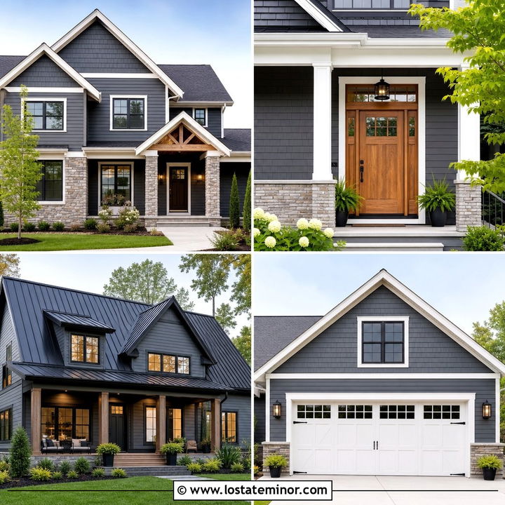 30 Slate Grey House Design With Siding Ideas for Lasting Style