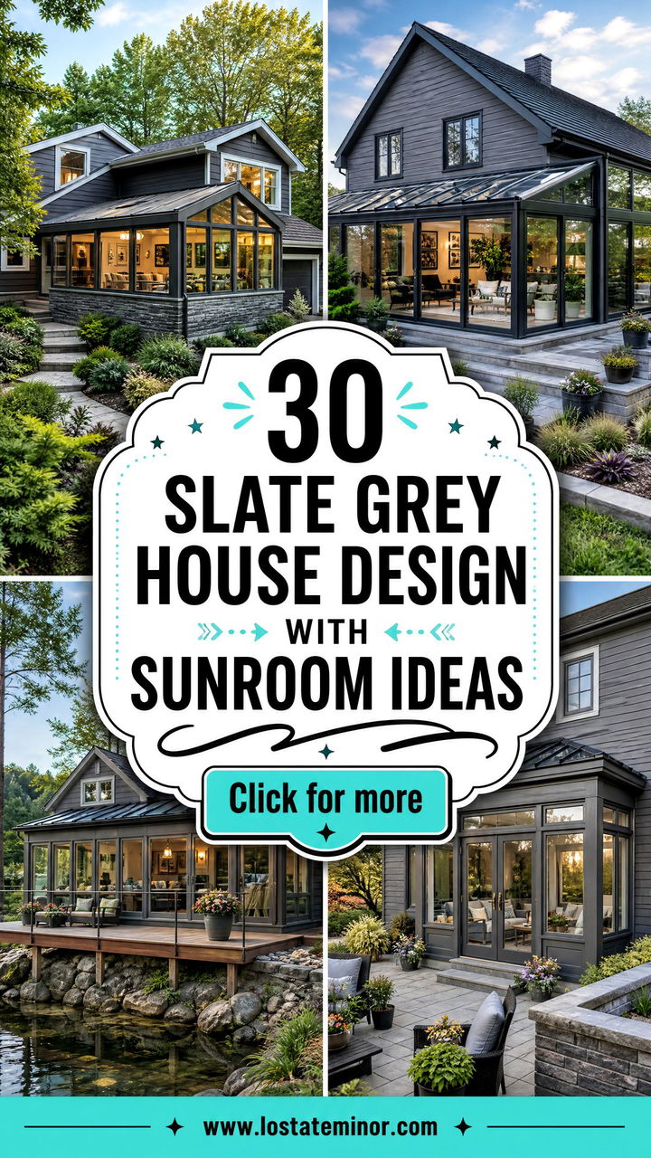 30 Slate Grey House Design With Sunroom Ideas for Bright Living - 30 Slate Grey House Design With Sunroom Ideas for Bright Living