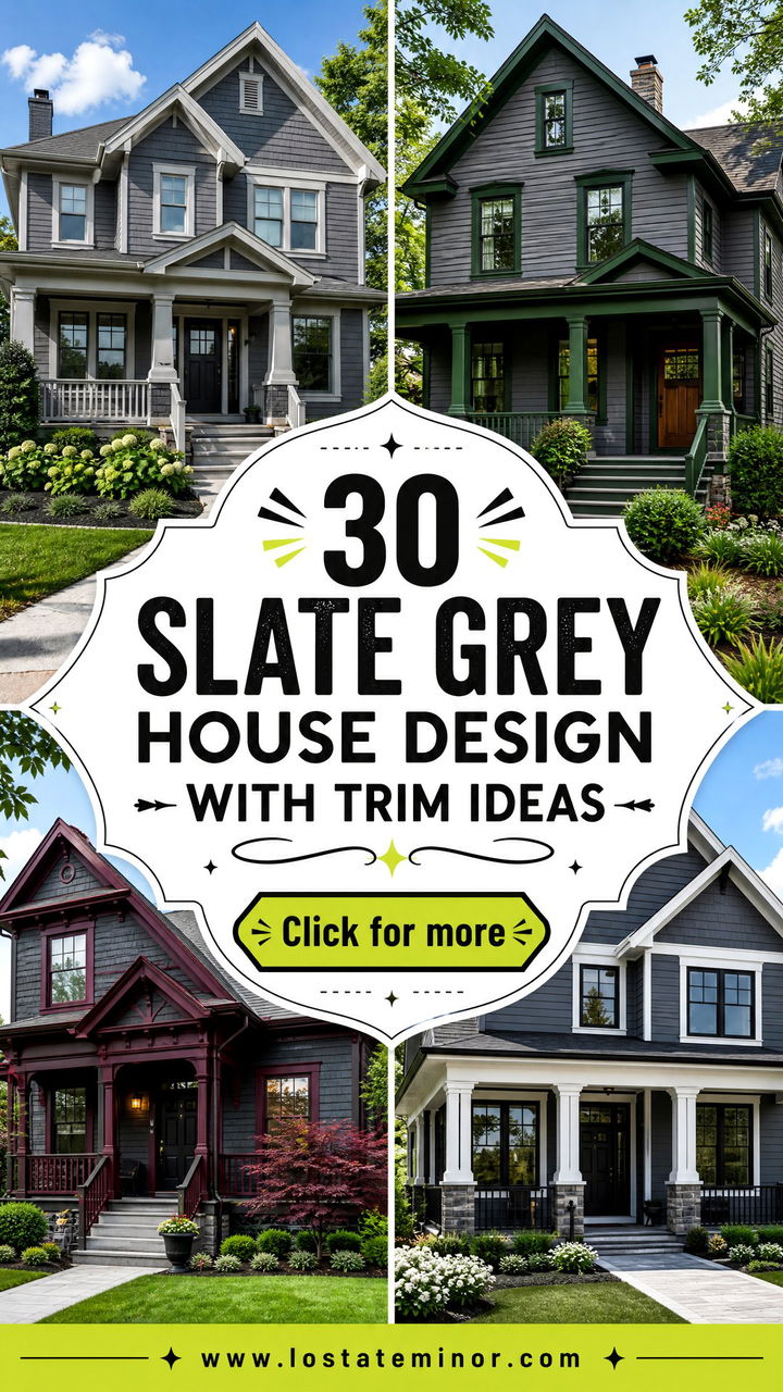 30 Slate Grey House Design With Trim Ideas for Polished Exteriors - 30 Slate Grey House Design With Trim Ideas for Polished Exteriors