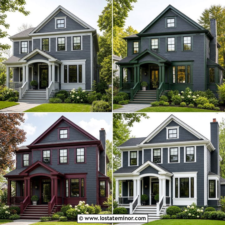 30 Slate Grey House Design With Trim Ideas for Polished Exteriors