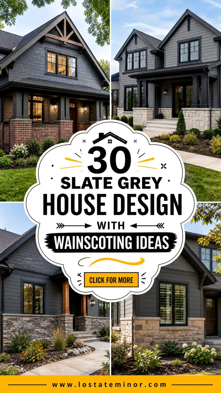 30 Slate Grey House Design With Wainscoting Ideas To Try - 30 Slate Grey House Design With Wainscoting Ideas To Try
