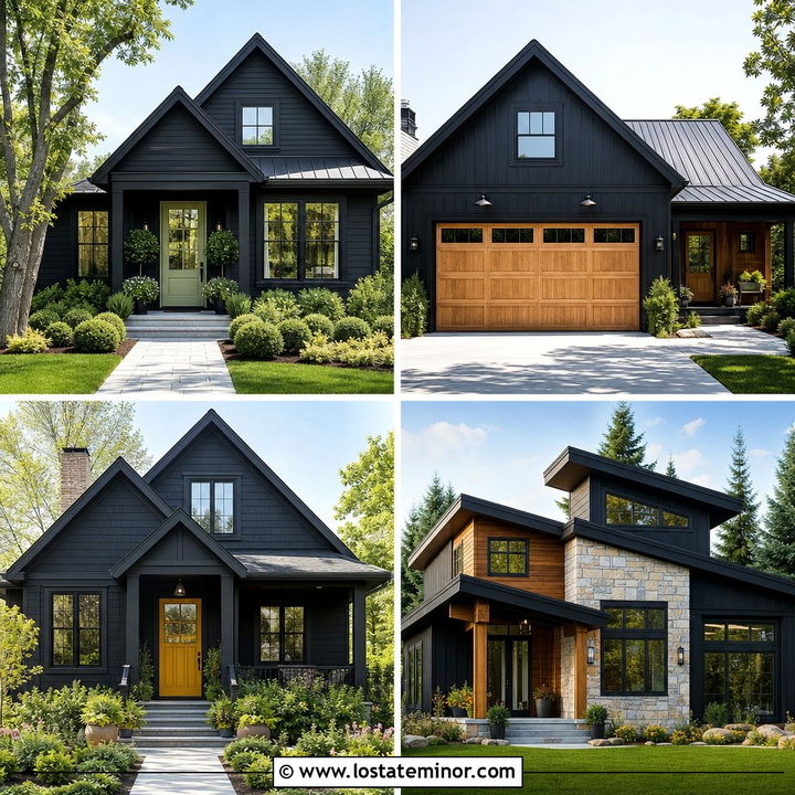 30 Soft Black House Design With Accents Ideas for Modern Homes