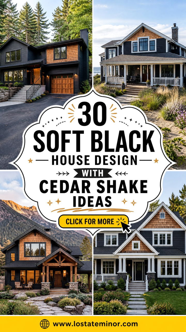 30 Soft Black House Design With Cedar Shake Ideas Youll Love - 30 Soft Black House Design With Cedar Shake Ideas You’ll Love