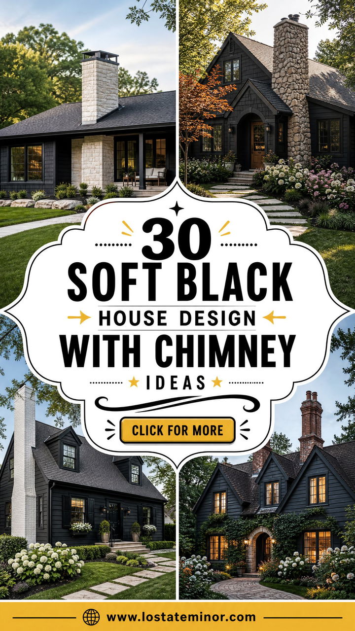 30 Soft Black House Design With Chimney Ideas Youll Love - 30 Soft Black House Design With Chimney Ideas You’ll Love