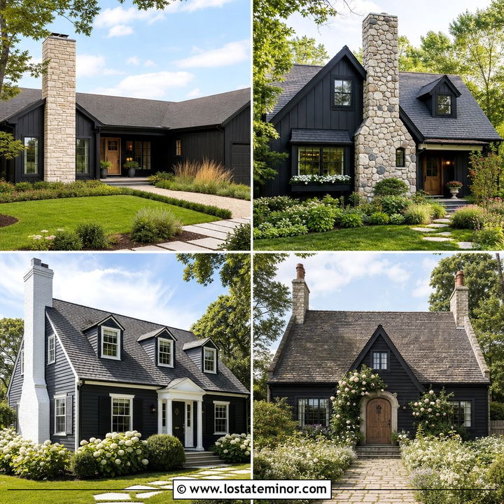 30 Soft Black House Design With Chimney Ideas You’ll Love