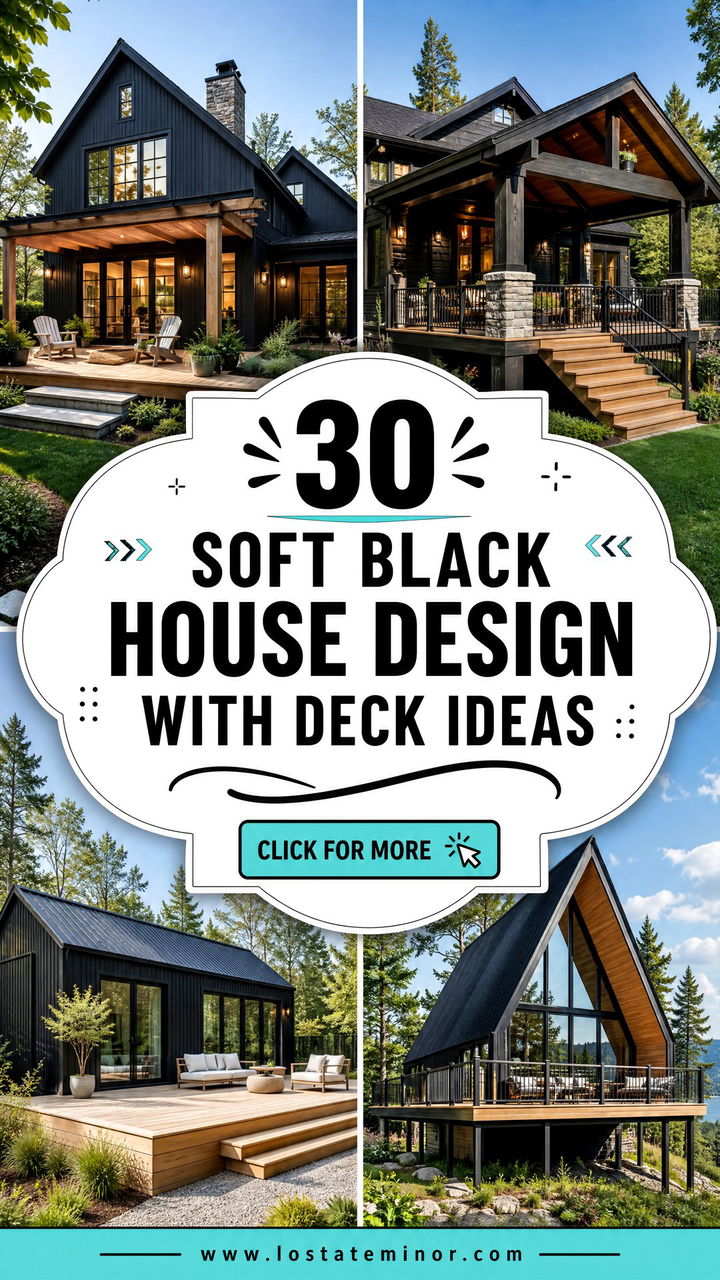 30 Soft Black House Design With Deck Ideas for Modern Homes - 30 Soft Black House Design With Deck Ideas for Modern Homes