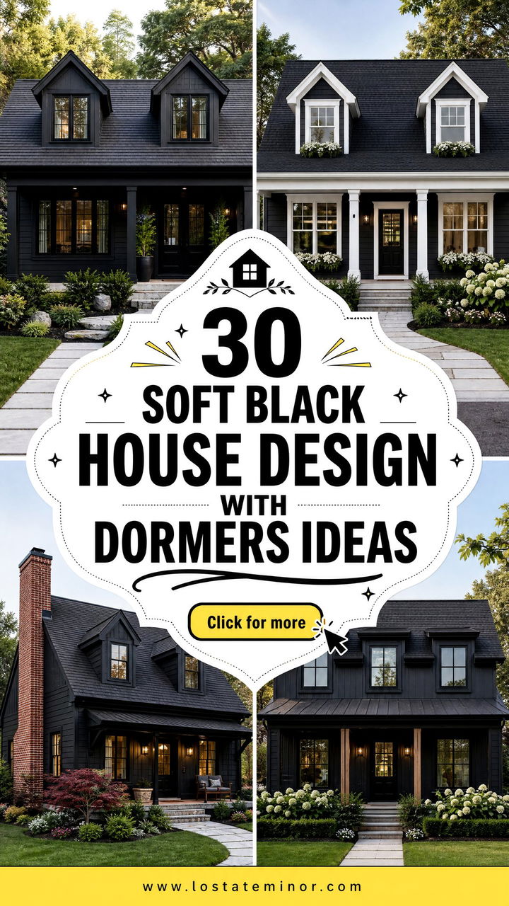 30 Soft Black House Design With Dormers Ideas Youll Love - 30 Soft Black House Design With Dormers Ideas You’ll Love