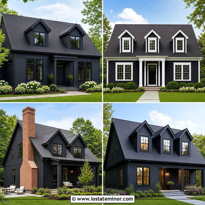 30 Soft Black House Design With Dormers Ideas You’ll Love