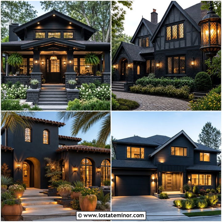30 Soft Black House Design With Lighting Ideas for a Warm Welcome