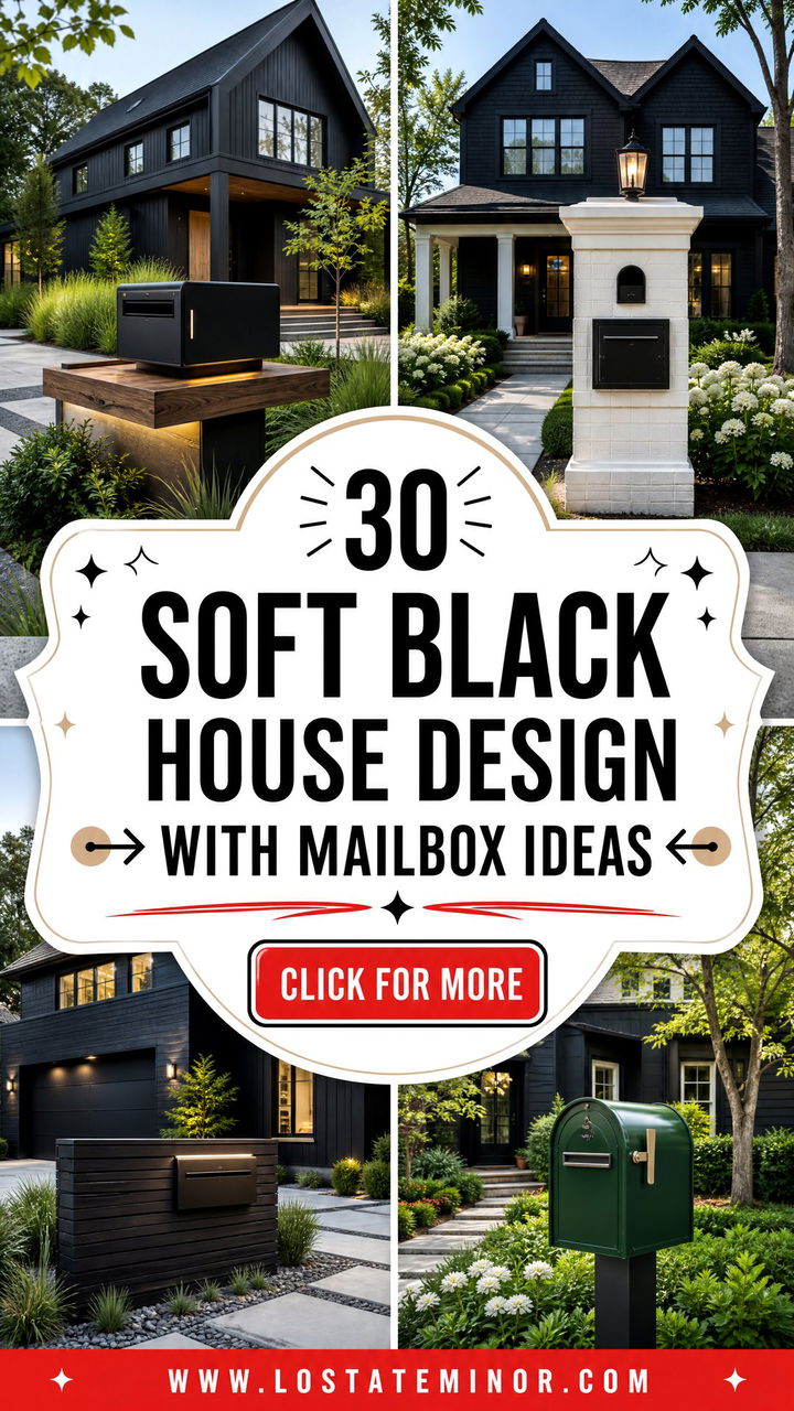 30 Soft Black House Design With Mailbox Ideas for Standout Style - 30 Soft Black House Design With Mailbox Ideas for Standout Style