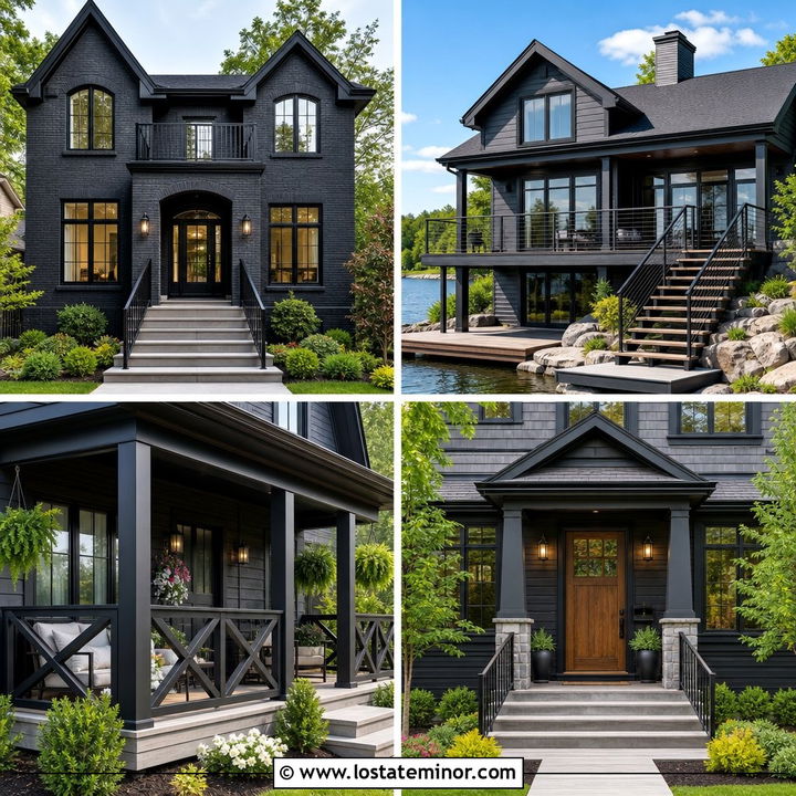 30 Soft Black House Design With Railings Ideas for Elevated Style