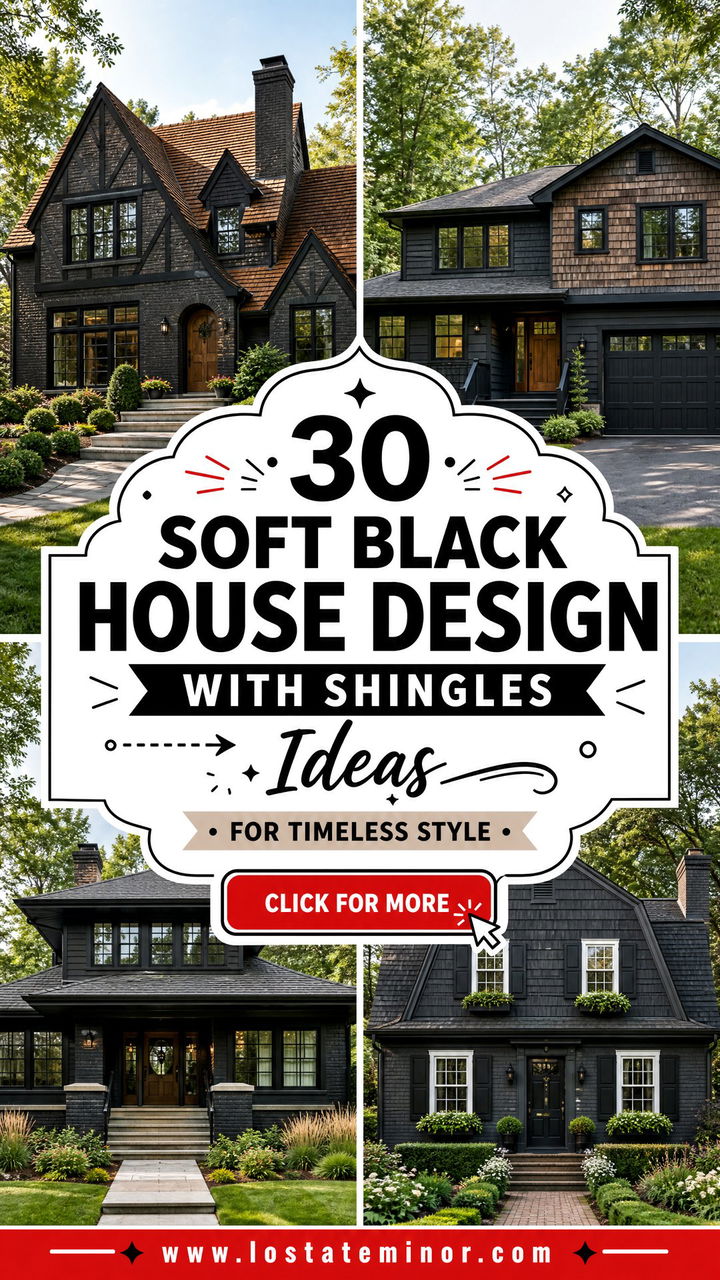 30 Soft Black House Design With Shingles Ideas for Timeless Style - 30 Soft Black House Design With Shingles Ideas for Timeless Style