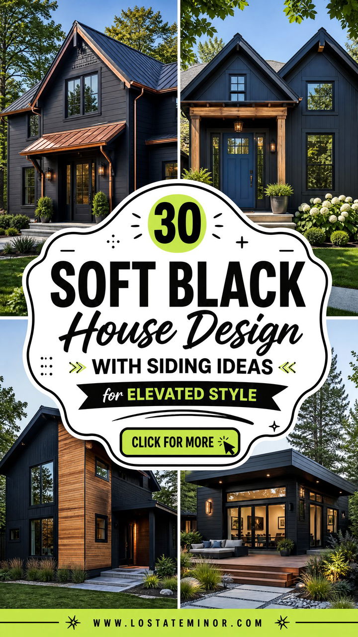 30 Soft Black House Design With Siding Ideas for Elevated Style - 30 Soft Black House Design With Siding Ideas for Elevated Style