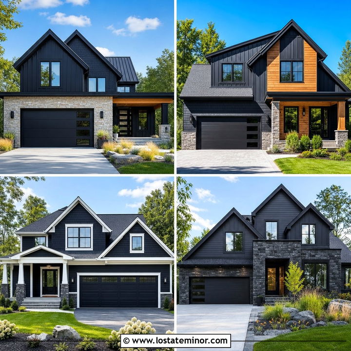 30 Soft Black House Design With Stone Accents Ideas You’ll Love