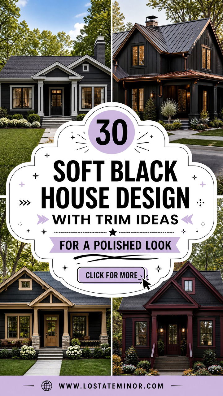 30 Soft Black House Design With Trim Ideas For a Polished Look - 30 Soft Black House Design With Trim Ideas For a Polished Look