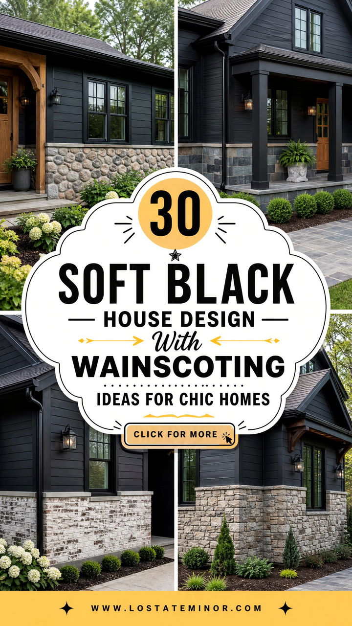 30 Soft Black House Design With Wainscoting Ideas For Chic Homes - 30 Soft Black House Design With Wainscoting Ideas For Chic Homes