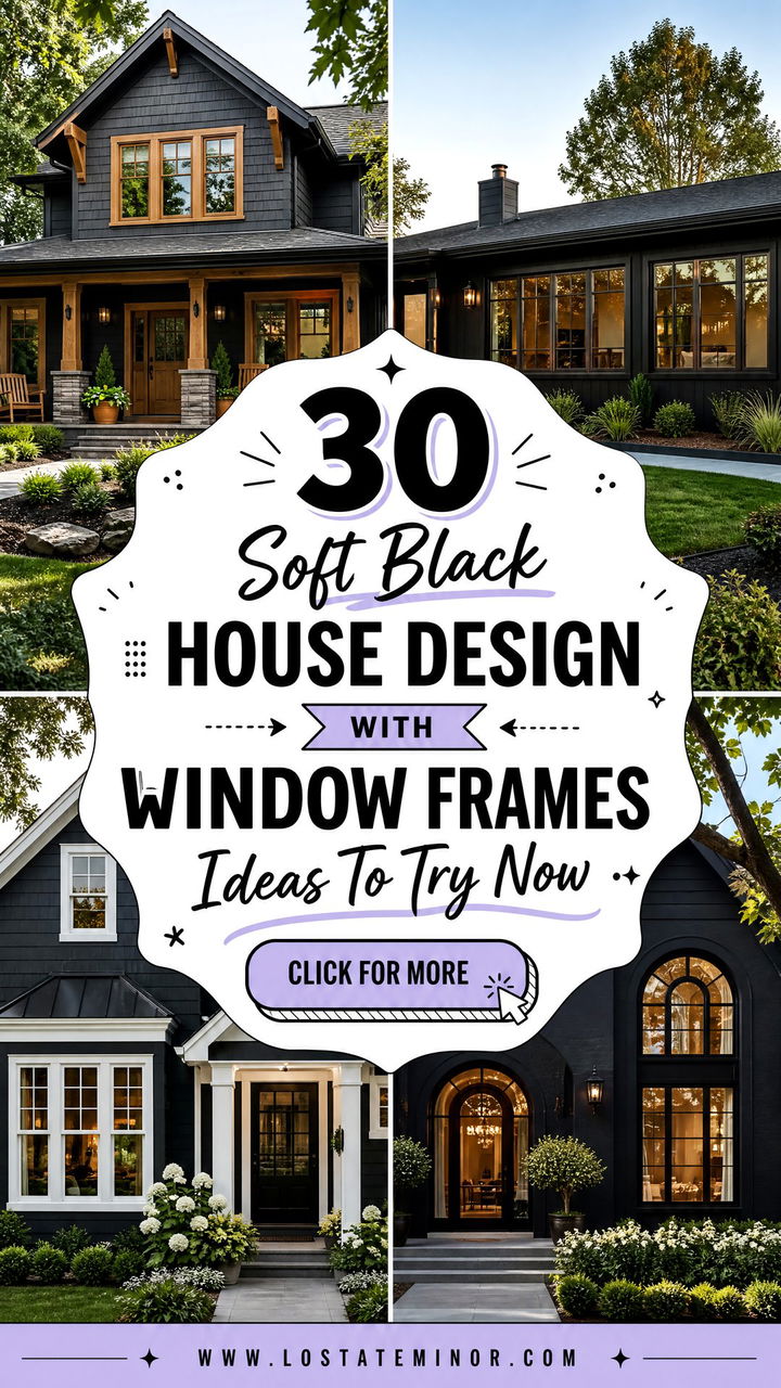 30 Soft Black House Design With Window Frames Ideas To Try Now - 30 Soft Black House Design With Window Frames Ideas To Try Now