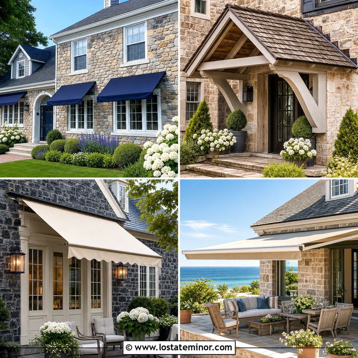 30 Stone House Design With Awning Ideas for Stylish Shade