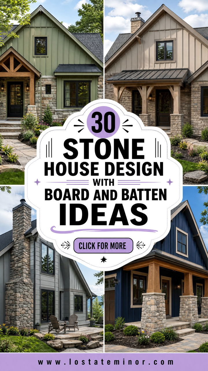 30 Stone House Design With Board and Batten Ideas Youll Love - 30 Stone House Design With Board and Batten Ideas You’ll Love