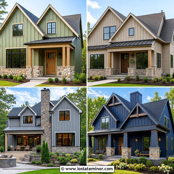 30 Stone House Design With Board and Batten Ideas You’ll Love